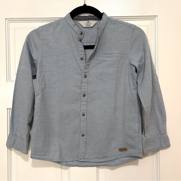 H&M Boys’ Button-Down Shirt – Denim Chambray – Size 8 - Picture 1 of 3